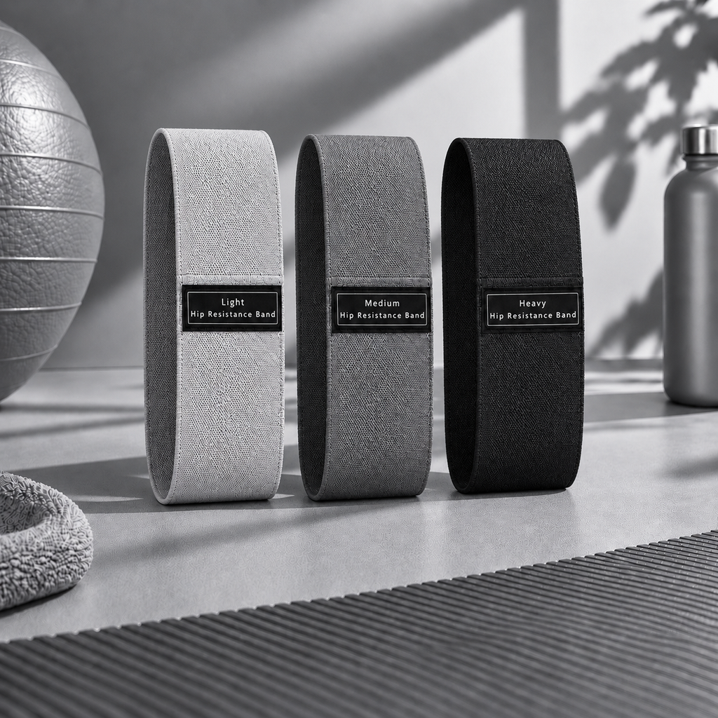 Set de Bandes de Résistance Pilates - Gris & Noir
