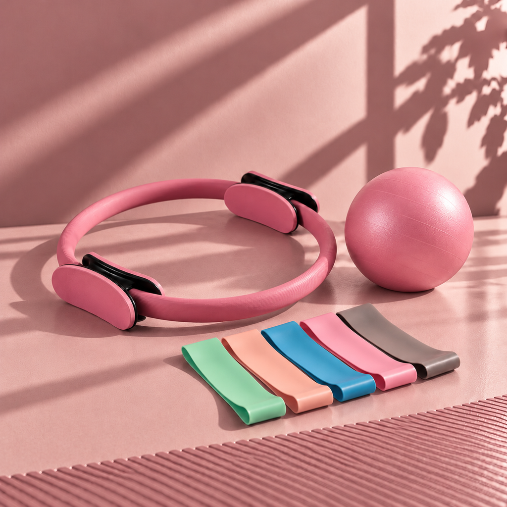 Kit Pilates 7 pièces - Rose poudré
