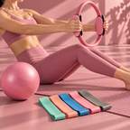 Kit Pilates 7 pièces - Rose poudré