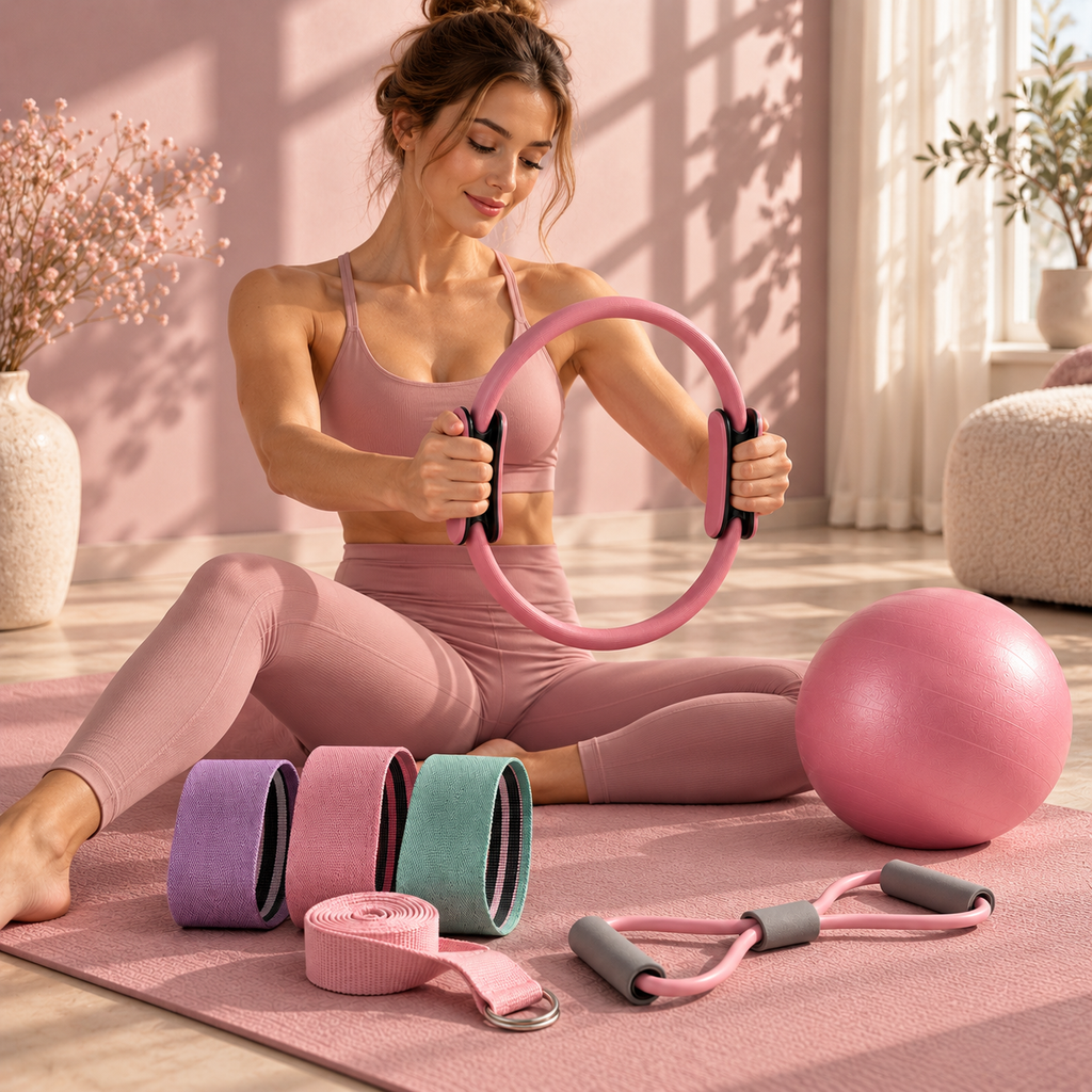 Kit Pilates 7 Pièces - Rose